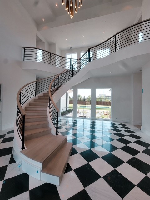 Steel and oak handrail